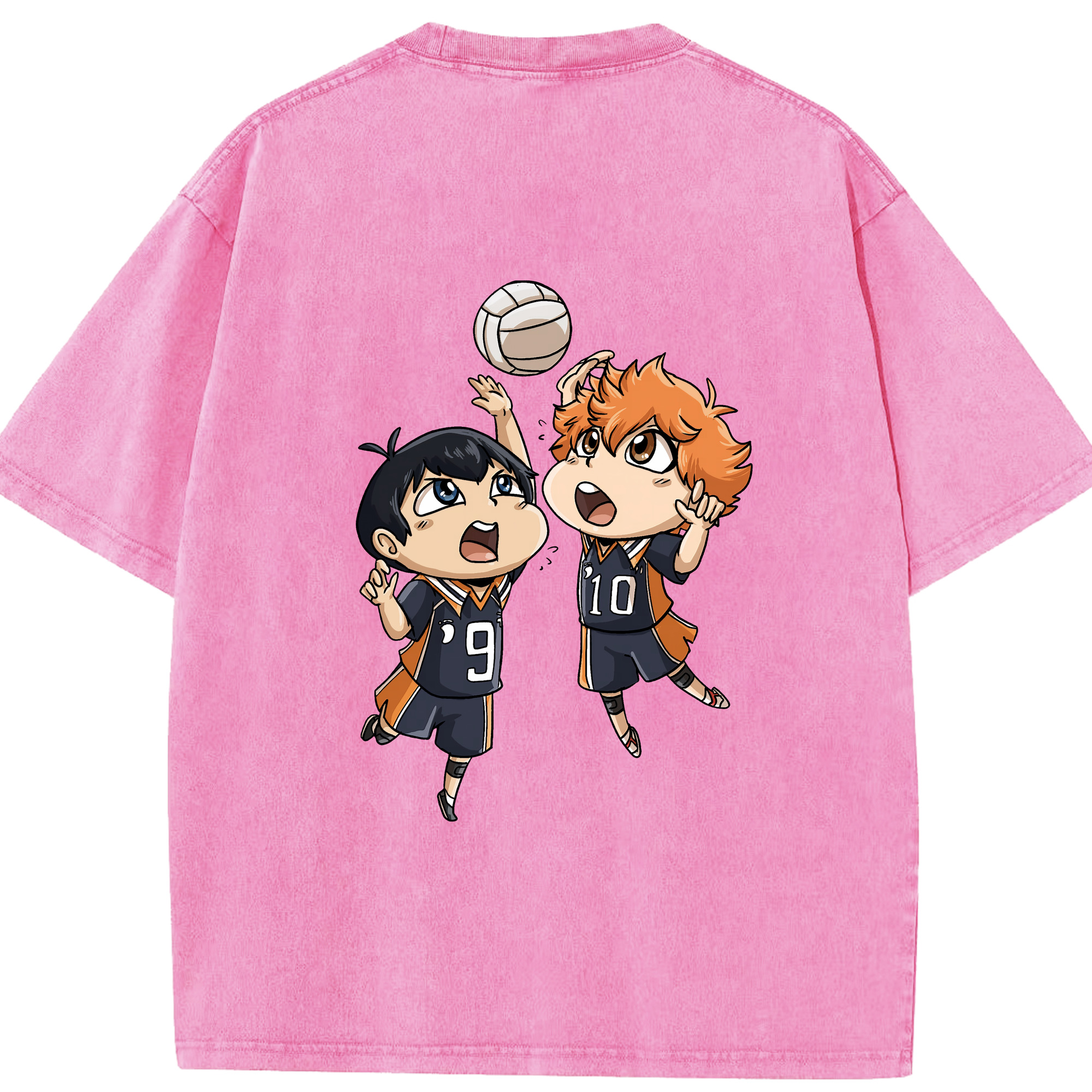 （画像用） ハイキュー!! Haikyu!! 綿100% ヴィンテージ風 半袖Tシャツ（背面プリント）